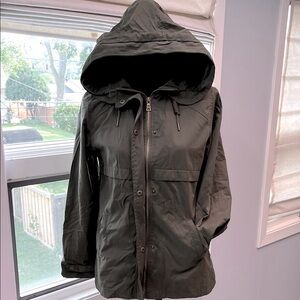 La Hearts Dark Green Hooded Utility Jacket